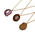 Collar Geoda de Ágata colores