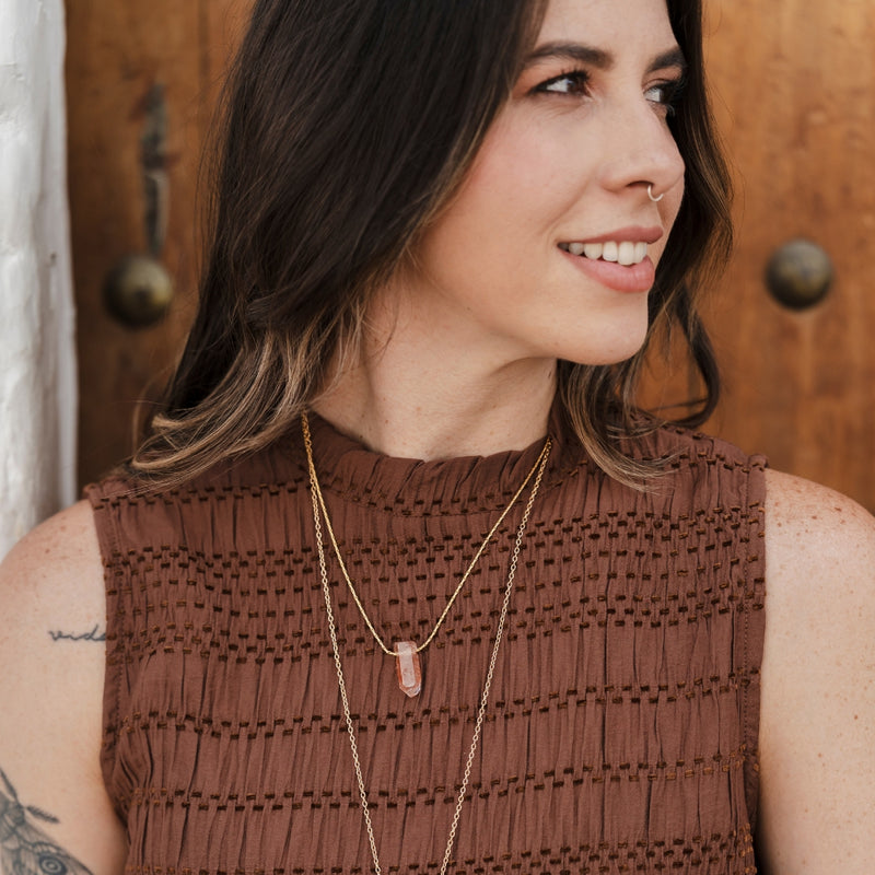 Collar punta cuarzo litio