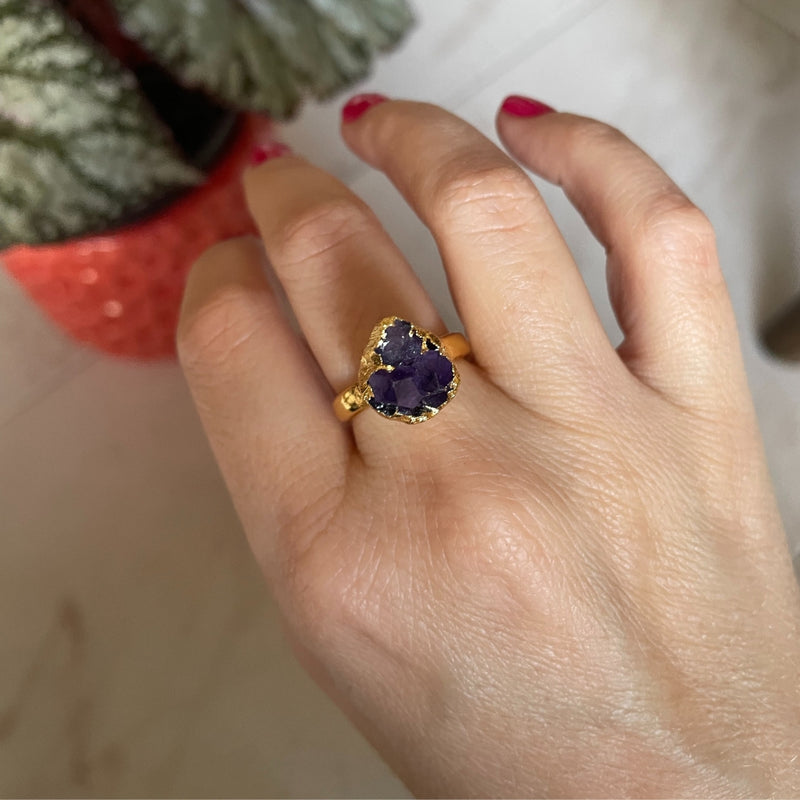 Anillo Drusa de Amatista xs