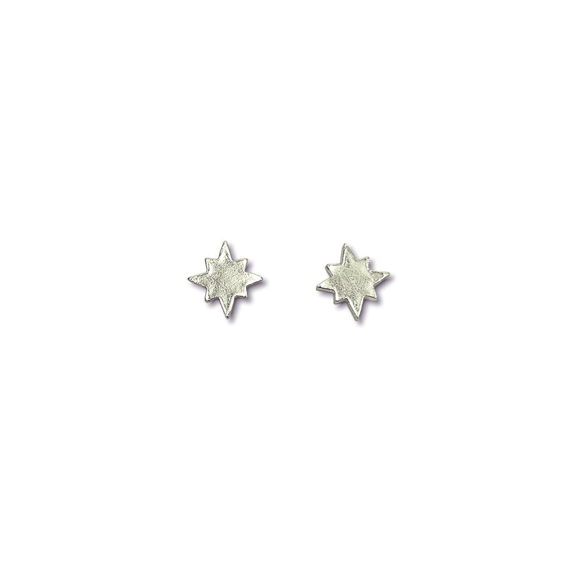 Aretes estrella del norte plata