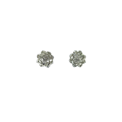 Aretes flor de loto plata
