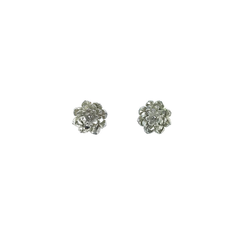 Aretes flor de loto plata