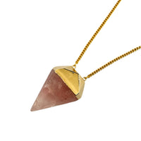 Rose Quartz Diamond Necklace 