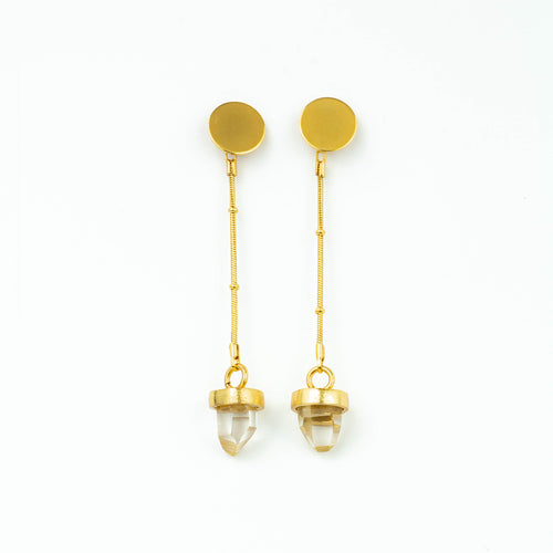 Aretes Punta Cuarzo Cristal largos